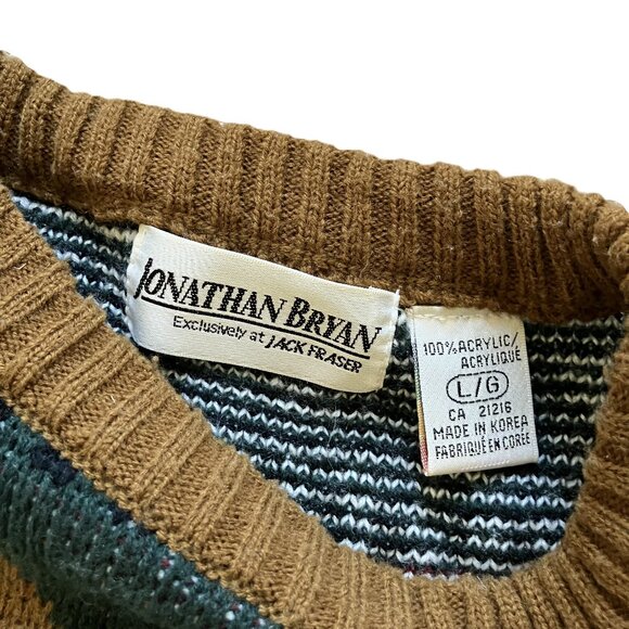 Jonathan Bryan Knit Pullover Sweater Geometric Pattern Vintage 90s - Picture 5 of 6
